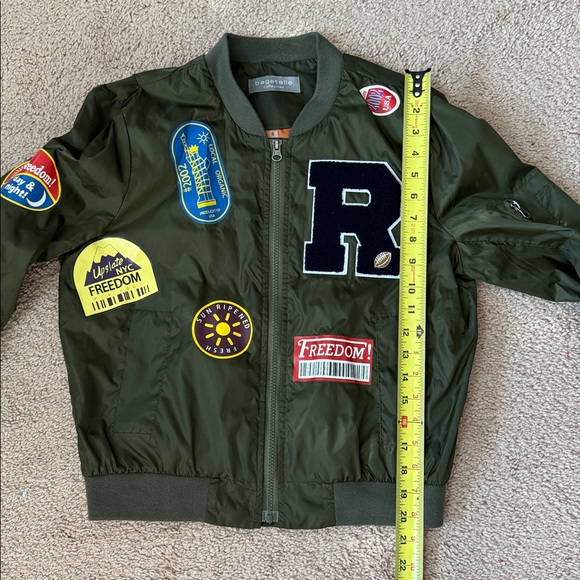 bomber varsity rugby jacket womens green New York - Picture 12 of 12